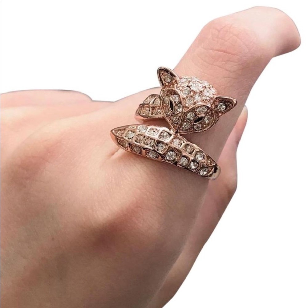 18kp Rose gold fox ring